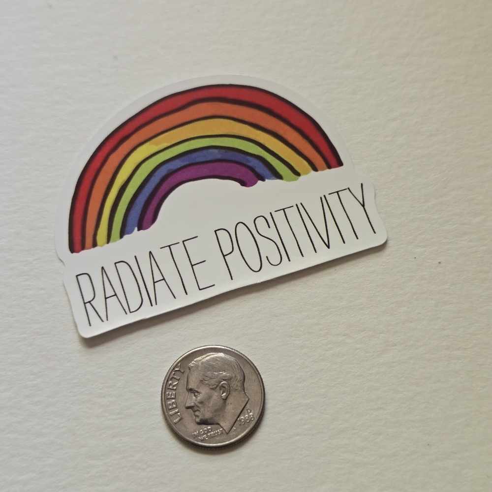 10/$10 Radiate Positivity Rainbow Sticker - Picture 2 of 2